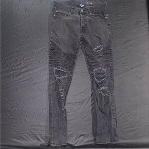 Skinny Distressed Black Jeans